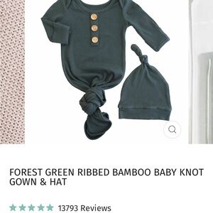 Caden Lane Baby Knot Gown & Hat Set (2)